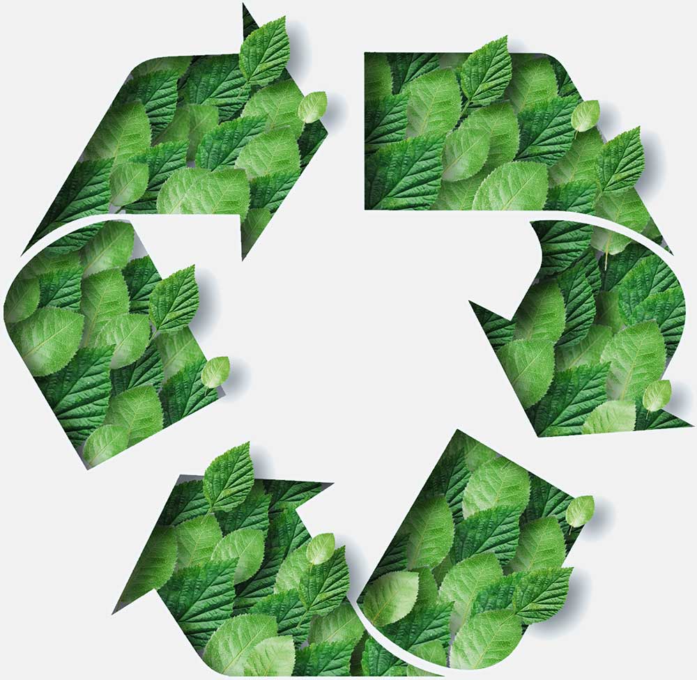 Recycling-Symbol aus grünen Blättern